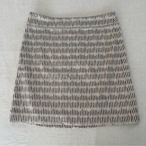 Ann Taylor Loft - Elegant Brown & Cream Patterned Skirt - Size 0